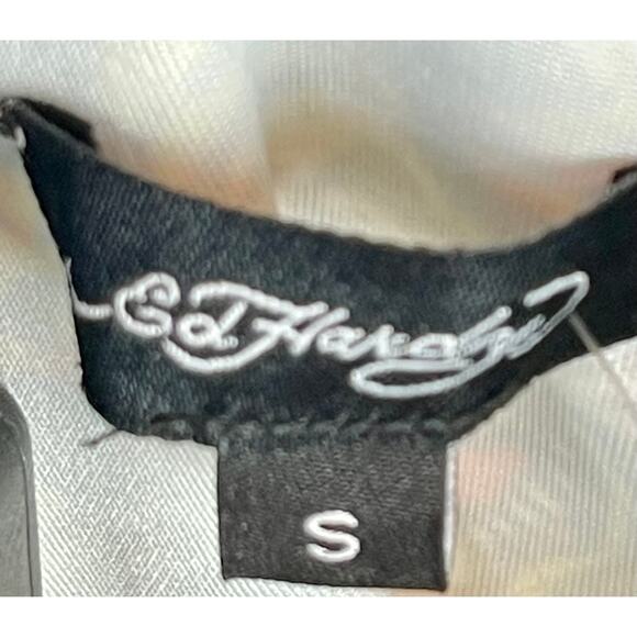 NWT Ed Hardy Y2k Shruken Flashboard multi track bomber jacket yellow black SMALL - Picture 10 of 15